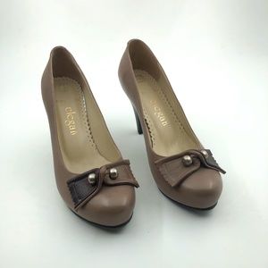 HANDMADE LEATHER MINK WOMAN HEELS